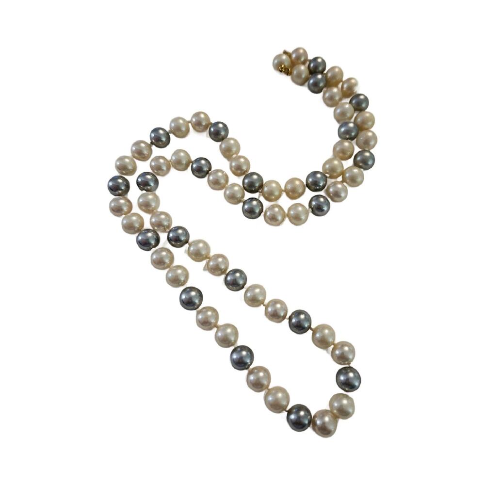 Art Deco Double Knotted Pearl Necklace, 1930s, 24" L